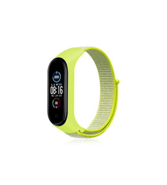 Ремешок Mi Smart Band 3/4/5/6 DF нейлоновый лимонный